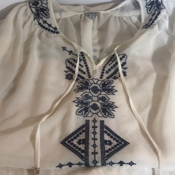 “TRISTAN” Embroidered Sheer Blouse . - Picture 11 of 13